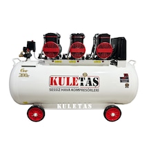 Kuletaş 200 Litre 6 Hp Sessiz Yağsız Premium Kafa Hava Kompresörü