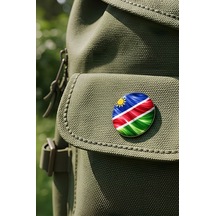 Namibya Namibia Abstract Ülke Bayraklı Buton Rozet - 44 MM 5 Adet Çok Renkli