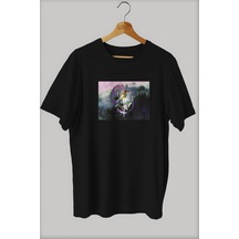 Noıssey -wed Radyoaktif Kanaryalar Tasarım Baskılı Oversize T-shirt Tişört Sokak Tarzı Siyah