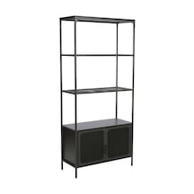Adore Gaming Cage Metal Kitaplık - Siyah 80x177x36 Cm