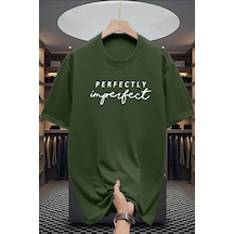 Pamuklu Perfectly Baskılı Oversize T-shirt Yeşil