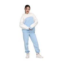 Erdem Kıds Kız Çocuk Paçası Lastikli, Garnili Oversize 3 I Plik Şardonlu I Çi Pamuklu Eşofman Takımı Bebe Mavisi-ekru Bebe Mavisi-ekru