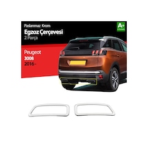 S-Dizayn  Peugeot 3008 Krom Egzoz Çıkışı 2 Prç. 2016 Üzeri