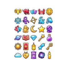 30 Adet 3 Boyutlu Astroloji Sticker Seti - Laptop Defter Ajanda Çok Renkli
