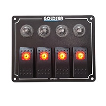 Goldsea Marine Switch Panel 4 Anahtarlı Otomatik Sigortalı 12-24V Sigorta Paneli Kırmızı Led