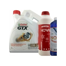 Castrol GTX 20W-50 Sentetik Motor Yağı 4 L + Antifriz 1500 ML + Cam Suyu 1 L