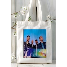 Art Hediye Coldplay Baskılı Bez Çanta Omuz Çantası Kişiye Özel Desen 2 Çok Renkli