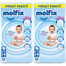Molfix Bebek Bezi Beden:4 7-14kg Maxi 124 Adet Ekonomik 4 Numara