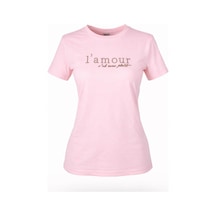 Trender L'mour Yazılı O Yaka Kadın T-shirt 26ydt1000006 Pembe