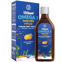 Wellcare Omega 3 Uniq DHA Portakal Aromalı Balık Yağı 150 ML
