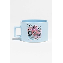 Best Dog Mom Ever No:3 Baskılı Anneler Günü Hediyelik Mavi Dikdörtgen Kulplu Fincan Kupa Bardak MAvi