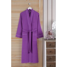 Varol Dama Serisi Kimono Yaka Pike Bornoz Sabahlık Lila-s/m LİLA