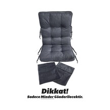 Reyo Home Sallanan Sandalye Minderi Kapitone Çift Cepli Füme