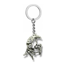 Gotik Stil Ay Ve İskelet Figürlü Unisex Metal Anahtarlık