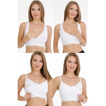 Parlingerie Emzirme Büstiyeri 4lü Set Beyaz