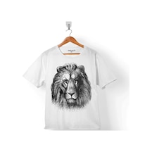 Lıon Head Aslan Kafa Arslan Tarasım Çocuk Tişört 001