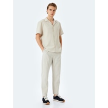Koton Beli Bağcıklı Cep Detaylı Pamuklu Chino Pantolon Gri 5sam40023hw Gri