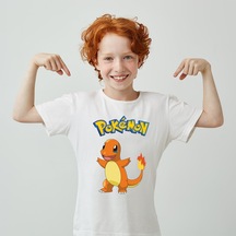 Pokemon Baskılı Unisex Çocuk Tişört H01
