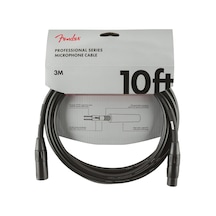 Fender Professional Series Microphone Cable 3 Metre - Black Mikro