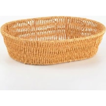 Deconox El Yapımı Doğal Hasır Sepet - Büyük Boy Oval Ekmeklik Ve Çok Amaçlı Sunumluk 31x24x8 Cm Aahşap