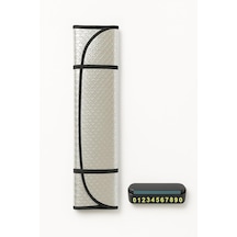 Oto Güneşlik & Park Numaratörü Seti Katlanabilir Güneşlik 130x60 + Gizlenebilir Telefon Standart