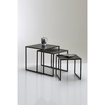 Dekoratif 3'lü Set Metal Zigon Sehpa Diğer