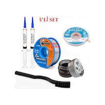 Lehimleme Seti 0,8 Mm 40 Gr Lehim Teli 2 Li Flux Cp-2515 Lehim Fitili Havya Ucu Temizleme Kremi Fırça Seti St17