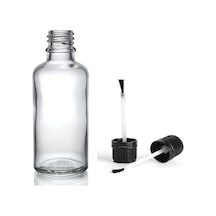 30ml Şeffaf Cam Şişe Fırça Kapaklı, 12 Adet, Ecza Şişesi, Kozmetik Şişe, Yapıştırıcı Şişesi, Yağ Şişesi Diğer
