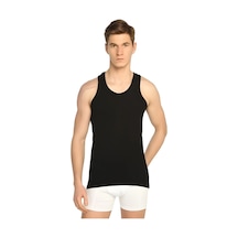 Erkek %100 Pamuk Spor Atlet Tekli Siyah