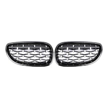5 Serısı E60 2004-2009 Içın Uyumlu Dıamond Panjur Böbrek Pıano Black Çerçeve