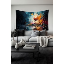 Fırça Darbesi Kalp Desenli Duvar Halısı Duvar Örtüsü Tapestry Süet Dokulu Kumaş