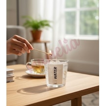 Mumelia Kristal Su - Doğal Soya Cam Bardak Tasarım Mum .