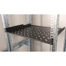 Lande 19 1u Sürgülü Rack Raf 400 Mm Derinlik Siyah