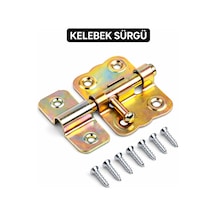 Kelebek Sürgü Küçük Kapı Pencere Sürgüsü Mavzer Kilit Metal Sürgü Vida Dahil