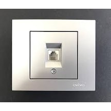 Ovivo Grano Gümüş Nümeris Telefon Prizi Çerçeveli