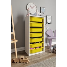 %100 Mdf - Medium Mono 7 Sepetli Oyuncak Dolabı Sarı