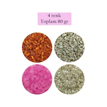 Kesme Cam Boncuk 2mm - 4 Renk - Toplam 80 Gram - Bnc441