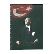 Keskin Atatürk Ve Bayrak Spiral Def. 80 Yap. 16x22 Kareli Karton Kap Çok Renkli