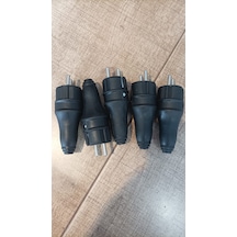 15 Adet Kauçuk Erkek Fiş Siyah Renk 16 Amper