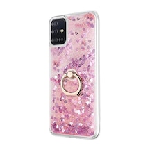Galaxy A71 İçin Kılıf Glitter Liquid Holder Pembe Galaxy A71 İle Uyumlu Kılıf - Pembe 50 x 22