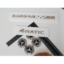 S500 Uyumlu Kompressor-4matıc Krom Bagaj Yazısı Ve Jant Arması Seti 3m 3d Abs