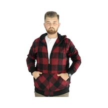 Mode Xl Erkek Oduncu Kapsonlu Sweat Pocket 21574 Vişne 001