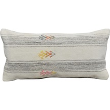 Zehra Abla Halı Yeni El Dokuma Dekoratif Lumbar Kilim Kırlent Yastık Kılıfı 6873 Çok Renkli