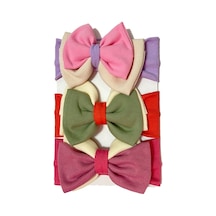 Karışık Renkli Kız Bebek 3 Lü Bandana Seti Çok Renkli