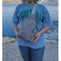 Fiyra bb1 Vizon Renk Krinkıl Kumaş Beş Bölmeli  Body Bag Bayan Ça