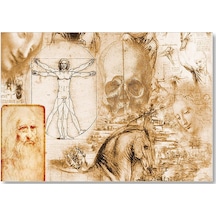 Cakasepetim Ahşap Tabblo Leonardo Da Vinci Ve Eserleri Ahşap Mdf Tablo