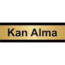 Kan Alma 10x20cm Altın Renk Metal Yönlendirme Levhası