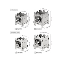 Pazly Titanyum Açık Kamp Soba - Taşınabilir Ultralight Katlanır Cep Soba - L Modeli Çok Renkli