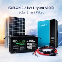 Exelon 4.2 Kw Lityum Akülü Solar Enerji Paketi Unisun Bataryalı