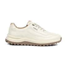 Erkek Bej Kalın Tabanlı Deri Sneaker